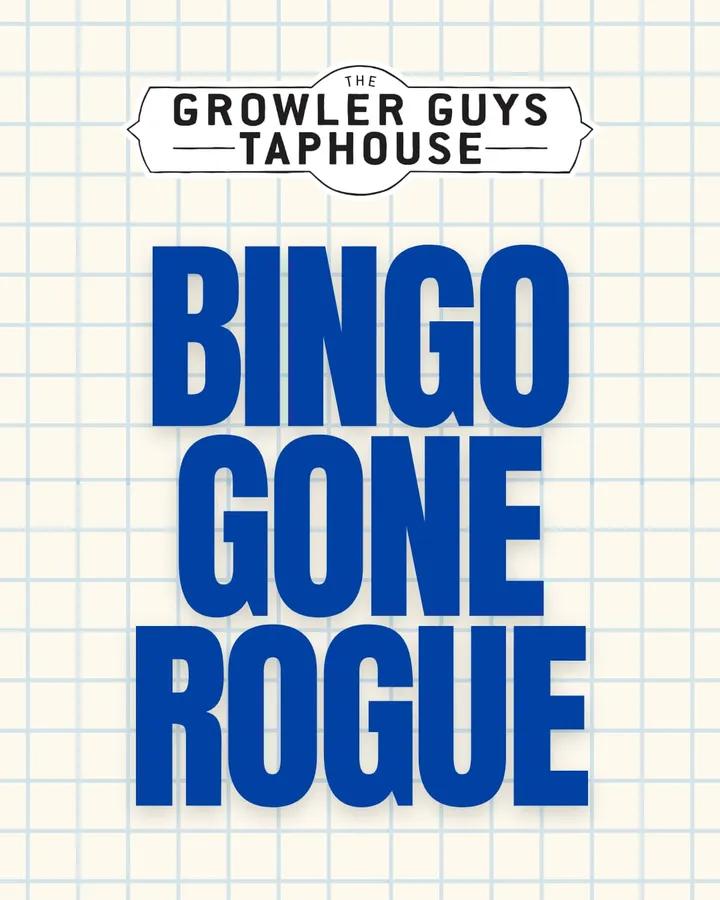 Bingo Gone Rogue event flyer at The Growler Guys